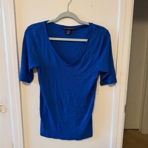 Ralph Lauren Blue Fitted 3/4 Sleeve Blouse